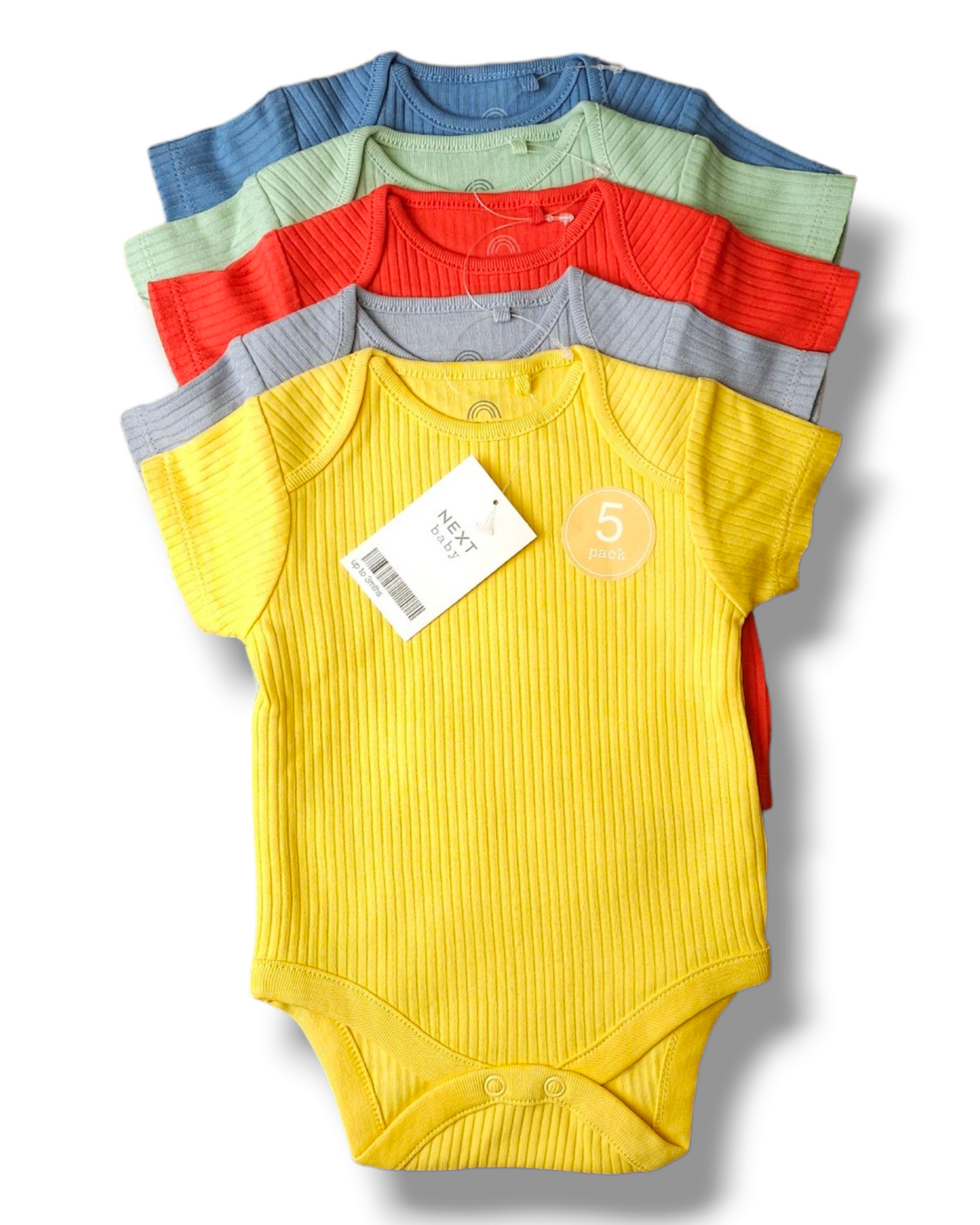 Next 5x Ribbed Bodysuit Vests 0-3 Months