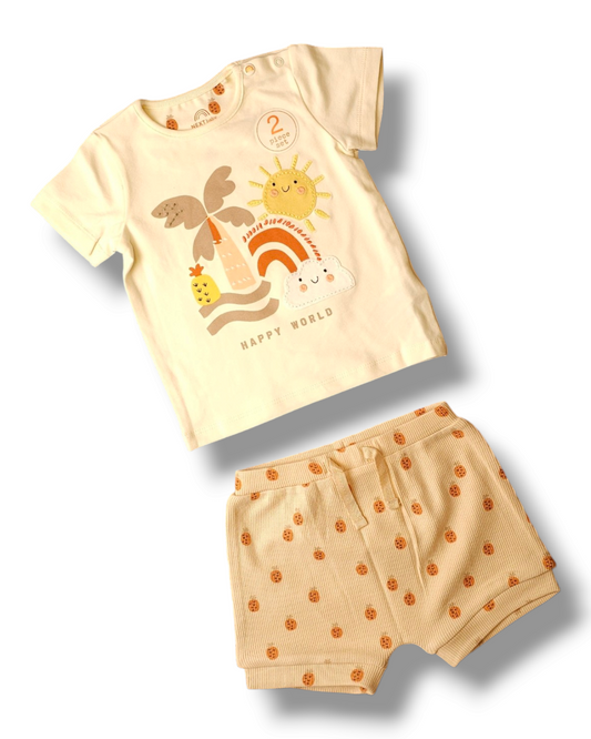 Next Pineapple Sunshine T-Shirt and Shorts Set 3-6 Months