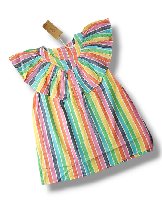 Next Rainbow Striped Dress 9-12 Months, 12-18 Months, 6-7 Years, 7-8 Years