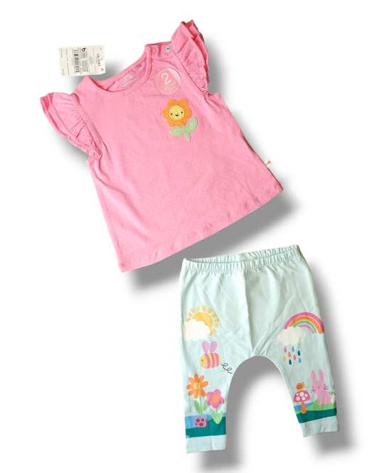 Next Floral Top and Leggings Outfit 0-3 Months, 3-6 Months