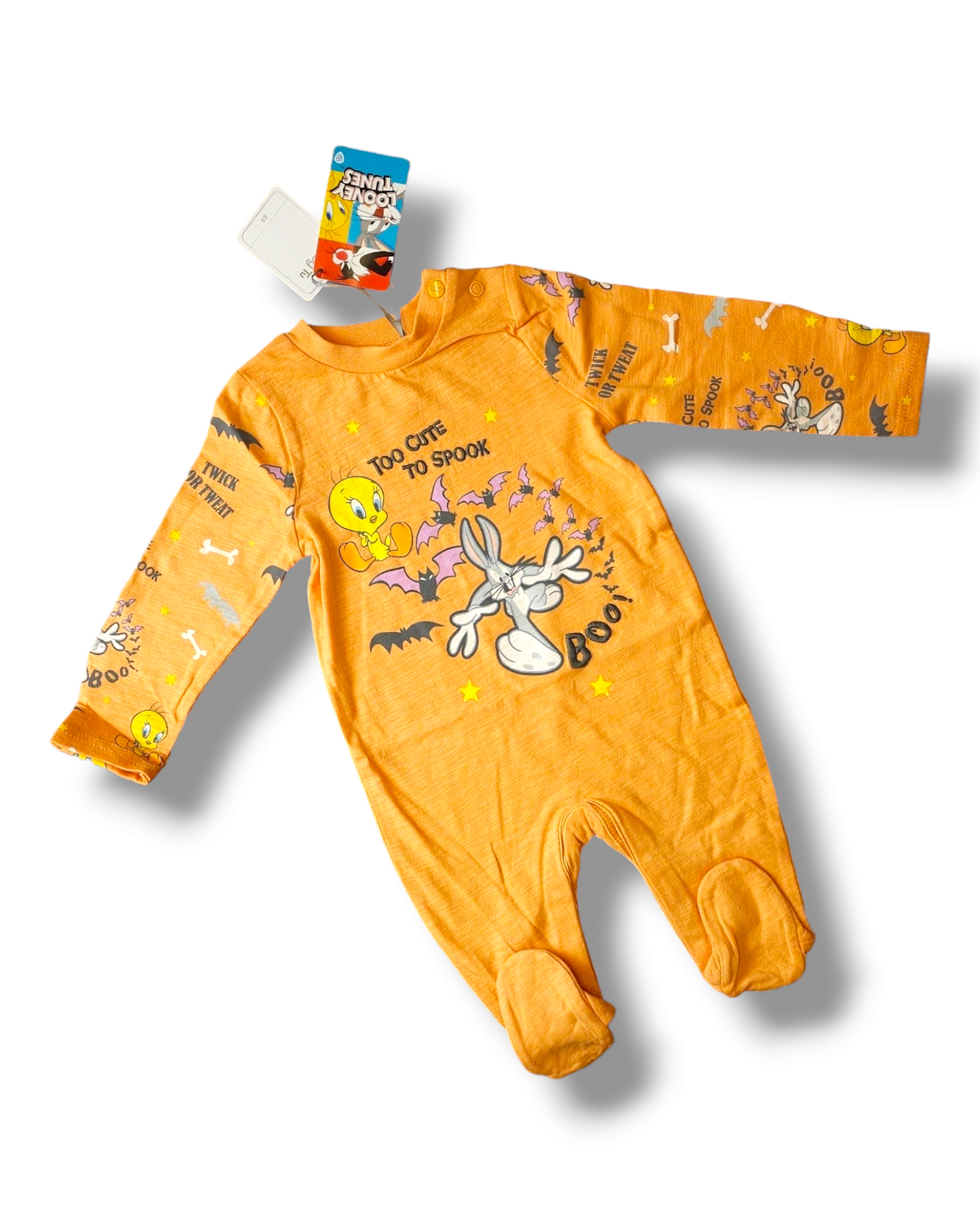 TU Looney Tunes Halloween 'Too Cute Spook' Sleepsuit 0-3 Months, 3-6 Months, 6-9 Months, 9-12 Months, 12-18 Months