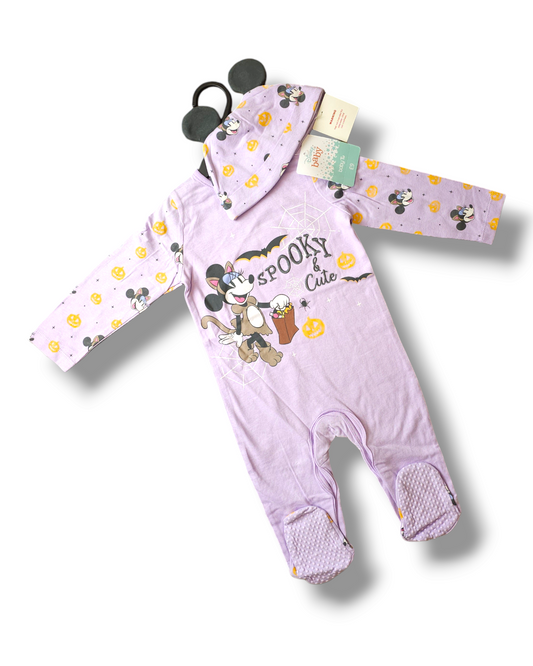 TU Minnie Mouse Halloween Sleepsuit Outfit With Ear Hat 0-3 Months, 3-6 Months, 6-9 Months, 9-12 Months, 12-18 Months