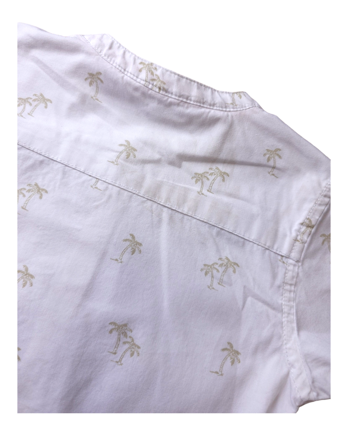 River Island Palm Tree Grandad Collar Shirt 2-3 Years