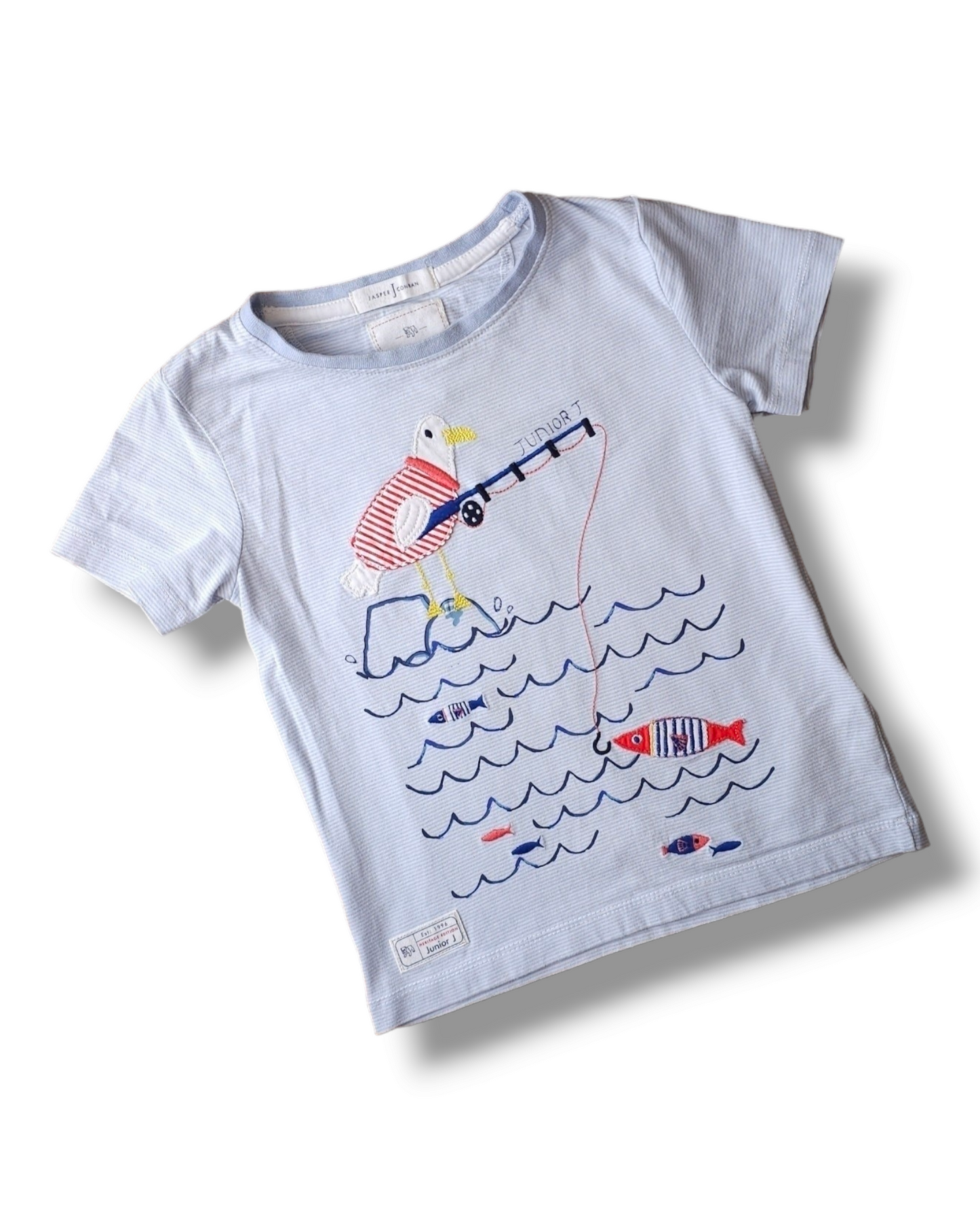 Jasper Conran Fishing Seagull Embroidered T-Shirt 2-3 Years