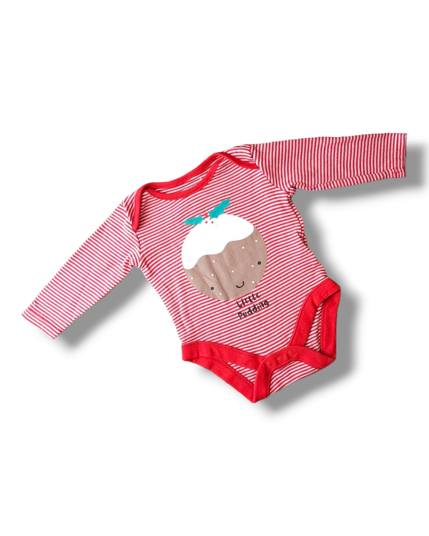 Fred and Flo Little Pudding Christmas Bodysuit 0-3 Months