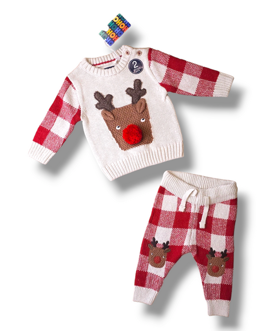 Next Rudolf Reindeer Christmas Outfit 3-6 Months, 6-9 Months, 9-12 Months, 12-18 Months