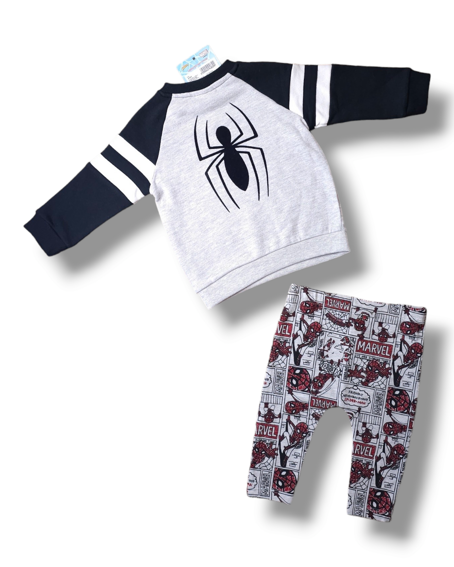 Fred and Flo Marvel Spiderman Outfit with Spider Back Detail 3-6 Months