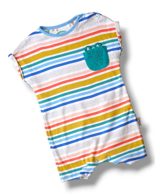 Next Striped Crocodile Pocket Romper 3-6 Months