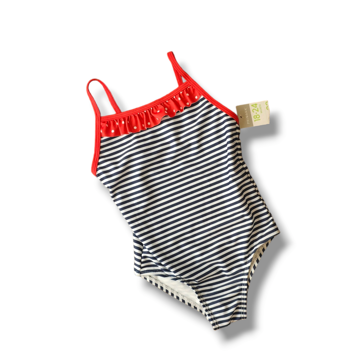 Primark Frilly Stripe Swimming Costume 18-24 Months