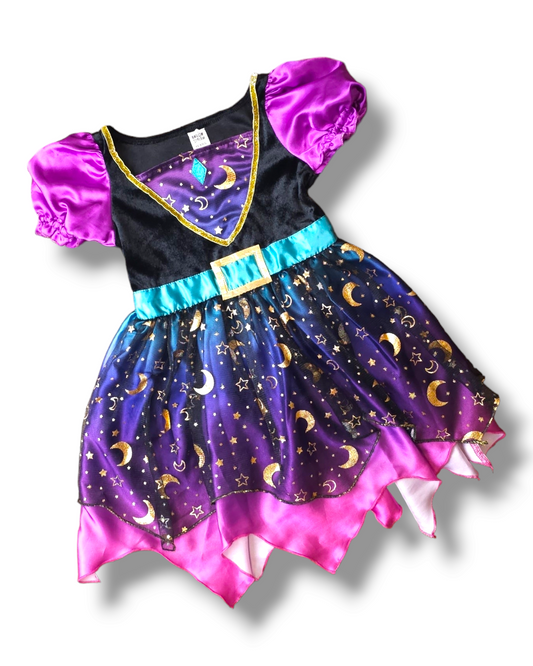 Hallow Scream Stars and Moons Halloween Witch Dress 2-3 Years