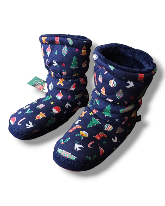 Joules Fleece Lined Christmas Slippers UK 8-9 Infant, UK 10-11 Junior, UK 12-13 Junior, UK 1-2 Junior