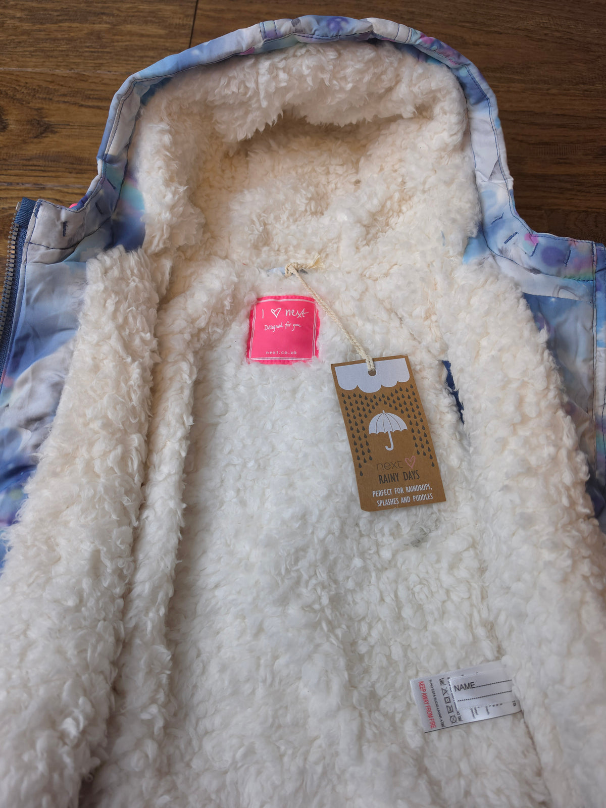 Next Fleece Lined Unicorn Coat 3-6 Months.