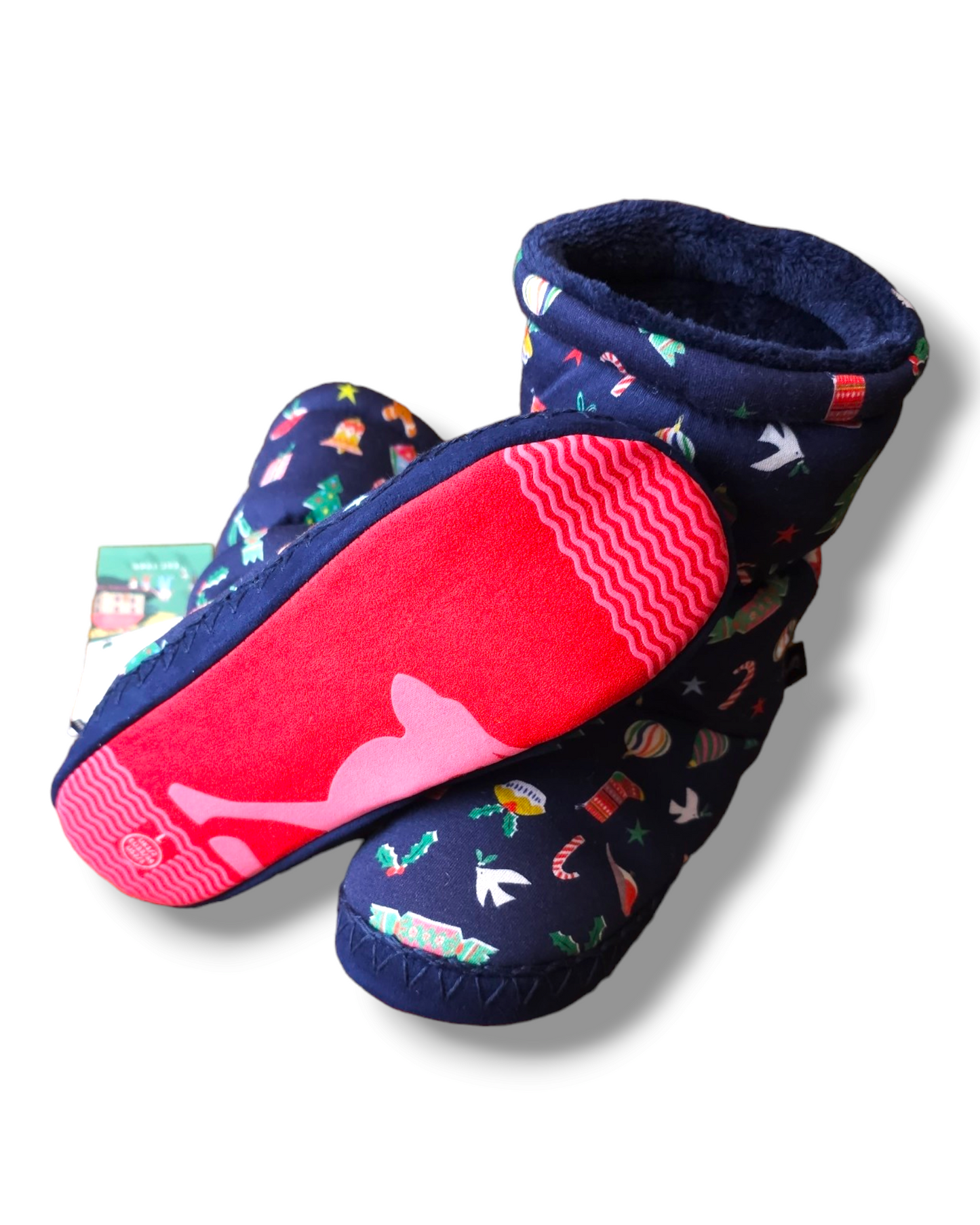 Joules Fleece Lined Christmas Slippers UK 8-9 Infant, UK 10-11 Junior, UK 12-13 Junior, UK 1-2 Junior