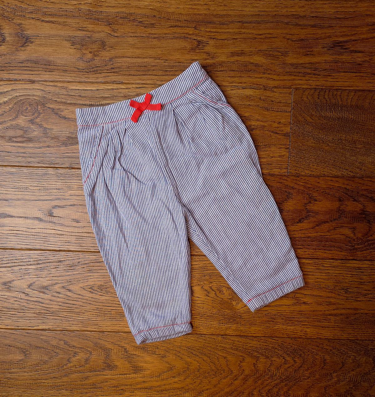 Marks and Spencer Elasticated Waist Pinstripe Trousers 6-9 Months.