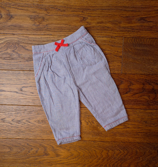Marks and Spencer Elasticated Waist Pinstripe Trousers 6-9 Months.